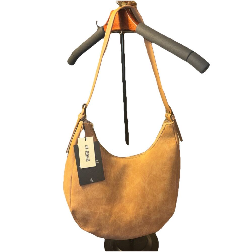 4th & Reckless Women's Una Faux Suede Crescent Bag CG2 Camel Brown One Size NWT